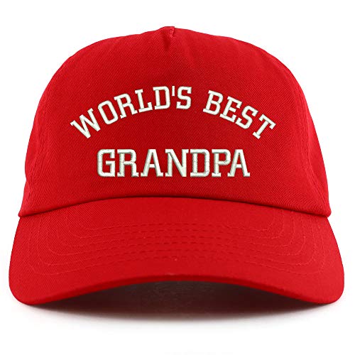 Trendy Apparel Shop World's Best Grandpa Embroidered 5 Panel Unstructured Soft Crown Baseball Cap