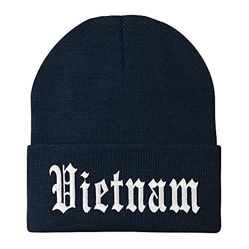 Trendy Apparel Shop Vietnam Old English Embroidered Long Cuff Beanie