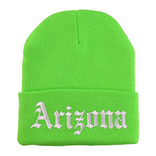 Trendy Apparel Shop Arizona State Old English Embroidered Long Cuff Beanie