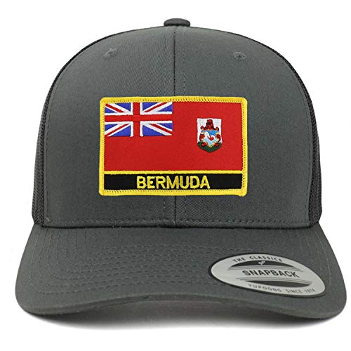 Trendy Apparel Shop Bermuda Flag Patch Retro Trucker Mesh Cap
