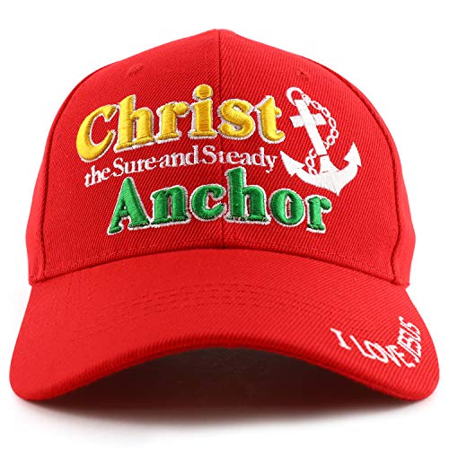 Trendy Apparel Shop Christ Anchor I Love Jesus Embroidered Baseball Cap