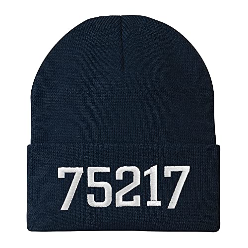 Trendy Apparel Shop 75217 Dallas TX Old English Embroidered Long Cuff Beanie