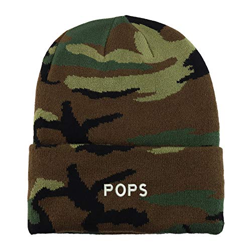 Trendy Apparel Shop Pops Embroidered Made in USA Camo Beanie