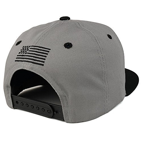 Trendy Apparel Shop USA Flag with Floral Pattern Print Embroidered Flat Bill Snapback Cap