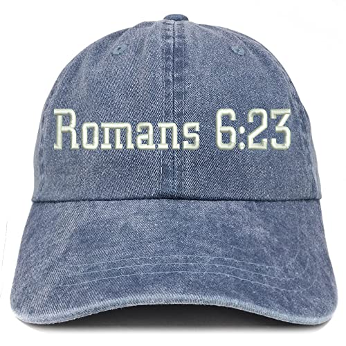 Trendy Apparel Shop Romans 6:23 Washed Pigment Dyed Baseball Cap