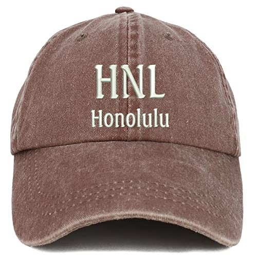Trendy Apparel Shop HNL Honolulu Embroidered Pigment Dyed Washed Baseball Cap