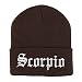 Trendy Apparel Shop Scorpio Old English Embroidered Long Cuff Beanie