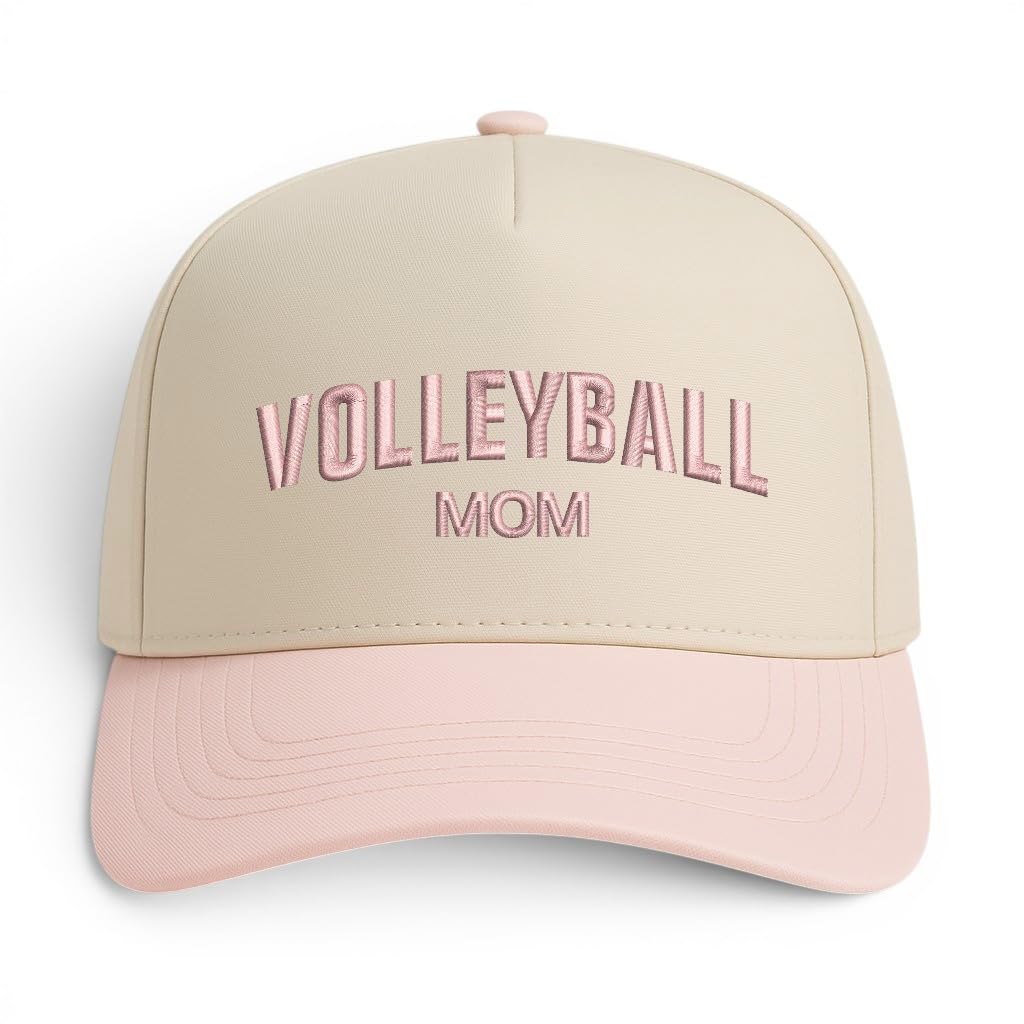Trendy Apparel Shop Volleyball Mom and Dad Embroidered 5 Panel Two Tone Vintage Ball Cap