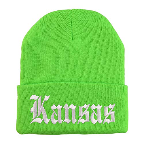Trendy Apparel Shop Kansas State Old English Embroidered Long Cuff Beanie