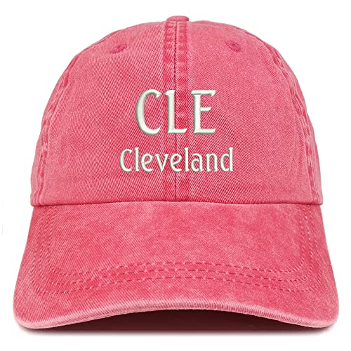 Trendy Apparel Shop CLE Cleveland Embroidered Pigment Dyed Washed Baseball Cap