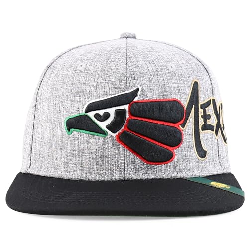 Trendy Apparel Shop Mexico Eagle Embroidered Flatbill Snapback Cap