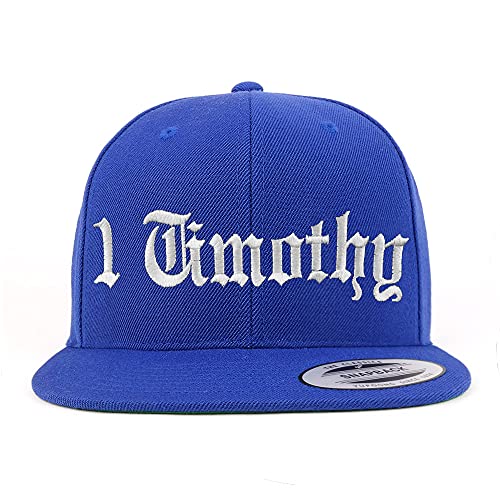 Trendy Apparel Shop 1 Timothy Old English Embroidered Flatbill Snapback
