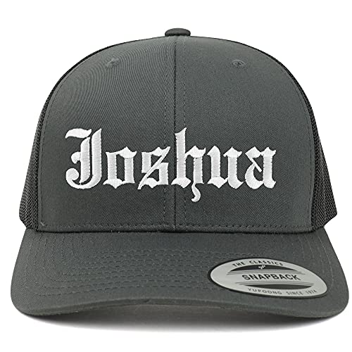 Trendy Apparel Shop Joshua Old English 6 Panel Trucker Mesh Cap