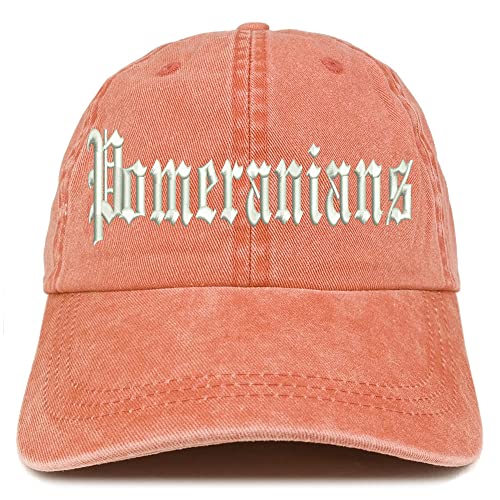 Trendy Apparel Shop Old English Pomeranians Washed Pigment Dyed Baseball Cap