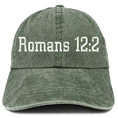 Trendy Apparel Shop Romans 12:2 Washed Pigment Dyed Baseball Cap