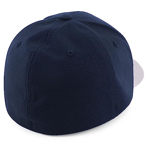 Trendy Apparel Shop Oversize XXL Two Tone Structured Cotton Fitted Baseball Cap