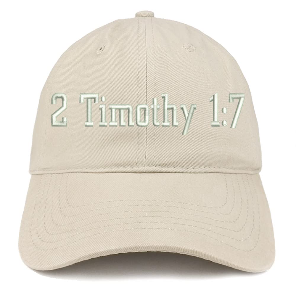 Trendy Apparel Shop 2 Timothy 1: 7 Low Profile Soft Cotton Baseball Cap