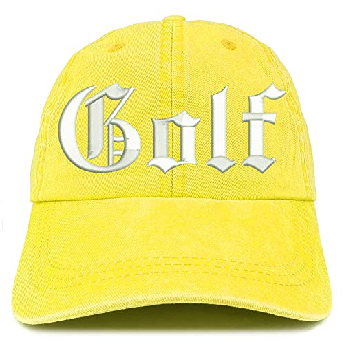 Trendy Apparel Shop Old English Golf Washed Pigment Dyed Baseball Cap