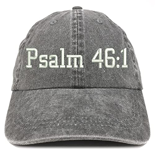 Trendy Apparel Shop Psalm 46:1 Washed Pigment Dyed Baseball Cap