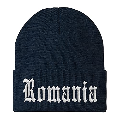 Trendy Apparel Shop Romania Old English Embroidered Long Cuff Beanie