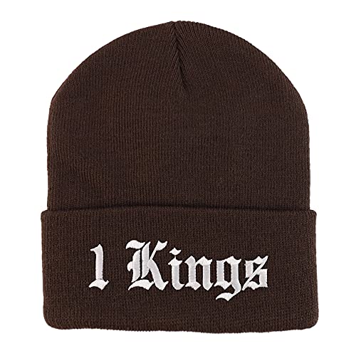 Trendy Apparel Shop 1 Kings Old English Embroidered Long Cuff Beanie