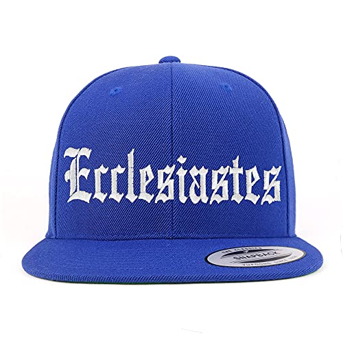 Trendy Apparel Shop Ecclesiastes Old English Embroidered Flatbill Snapback