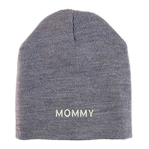 Trendy Apparel Shop Mommy Embroidered Made in USA Short Acrylic Knit Winter Beanie Hat