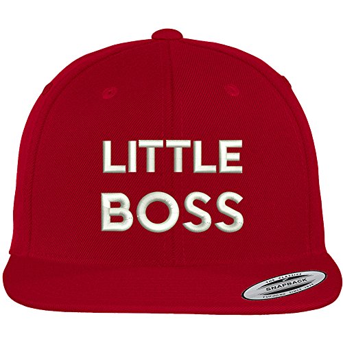 Trendy Apparel Shop Little Boss Embroidered Flat Bill Premium Classic Snapback Cap