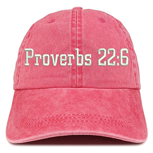 Trendy Apparel Shop Proverbs 22: 6 Washed Pigment Dyed Baseball Cap