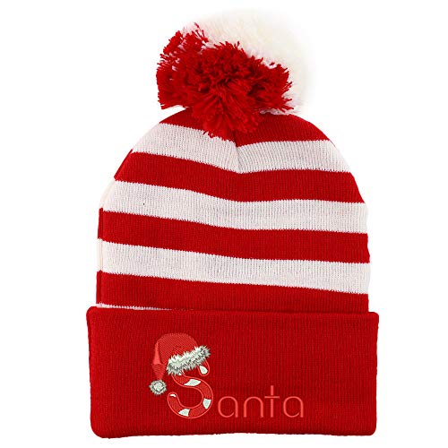 Trendy Apparel Shop Santa Hat Design Embroidered Winter Holiday Theme Beanie