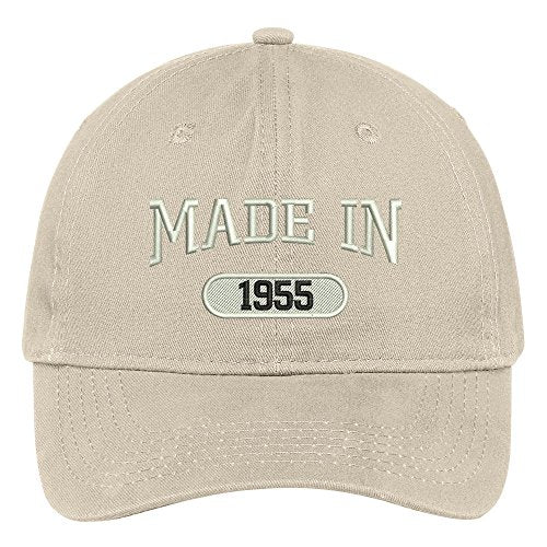 Trendy Apparel Shop 64th Birthday - Made in 1955 Embroidered Low Profile Cotton Baseball Cap