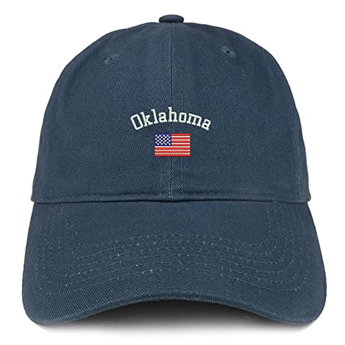 Trendy Apparel Shop Oklahoma USA Flag Low Profile Soft Cotton Baseball Cap