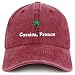 Trendy Apparel Shop Corsica France with Palm Tree Embroidered Pigment Dyed Cotton Baseball Cap