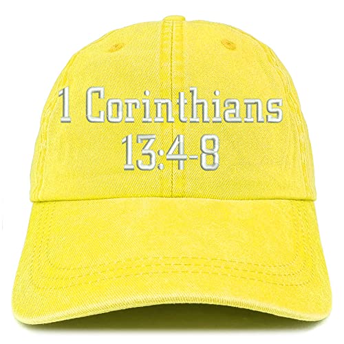 Trendy Apparel Shop 1 Corinthians 13:4-8 Washed Pigment Dyed Baseball Cap