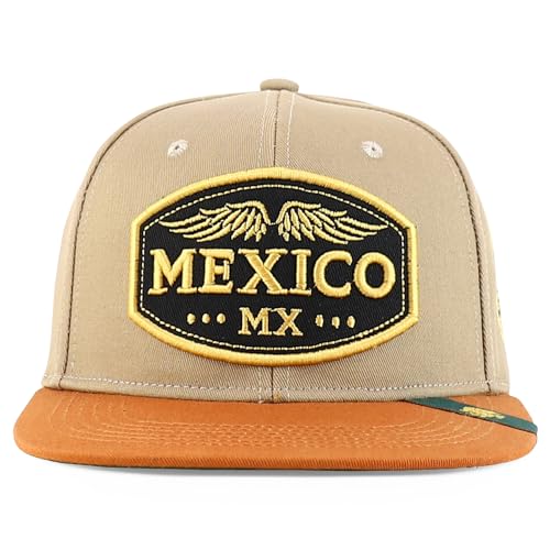 Trendy Apparel Shop Mexico States with Eagle Embroidered Flatbill Snapback Cap