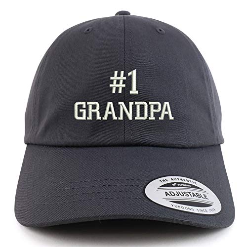 Trendy Apparel Shop XXL Number 1 Grandpa Embroidered Unstructured Cap