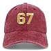 Trendy Apparel Shop Number 67 Gold Thread Embroidered Pigment Dyed Cotton Baseball Cap