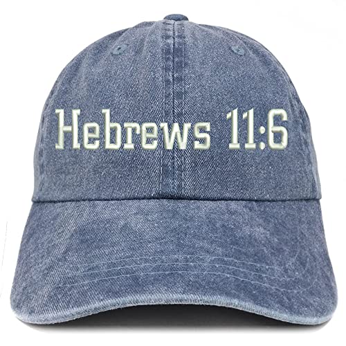 Trendy Apparel Shop Hebrew 11:6 Washed Pigment Dyed Baseball Cap