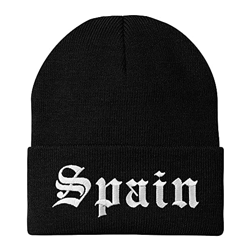Trendy Apparel Shop Spain Old English Embroidered Long Cuff Beanie