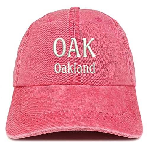 Trendy Apparel Shop Oak Oakland Embroidered Pigment Dyed Washed Baseball Cap