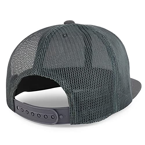 Trendy Apparel Shop Plain Solid Cotton Mesh Flatbill Snapback Cap