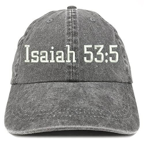 Trendy Apparel Shop Isaiah 53:5 Washed Pigment Dyed Baseball Cap