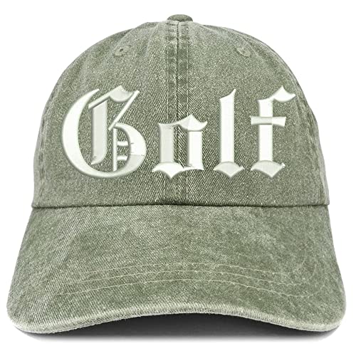 Trendy Apparel Shop Old English Golf Washed Pigment Dyed Baseball Cap