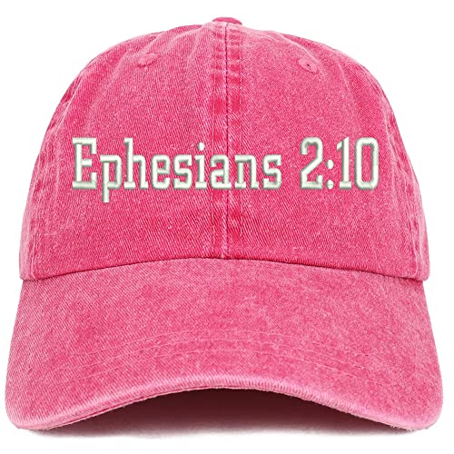 Trendy Apparel Shop Ephesians 2:10 Washed Pigment Dyed Baseball Cap