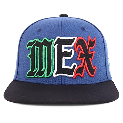Trendy Apparel Shop MEX 3D Embroidered Flatbill Snapback Cap