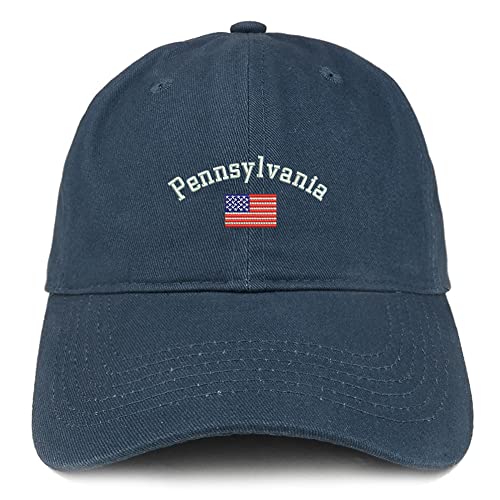 Trendy Apparel Shop Pennsylvania USA Flag Low Profile Soft Cotton Baseball Cap