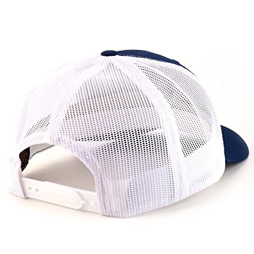 Trendy Apparel Shop Flexfit Oversize XXL Structured Blank 6 Panel Retro Trucker Mesh Cap