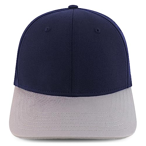 Trendy Apparel Shop Oversize XXL Two Tone Structured Cotton Fitted Baseball Cap