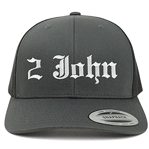 Trendy Apparel Shop 2 John Old English 6 Panel Trucker Mesh Cap
