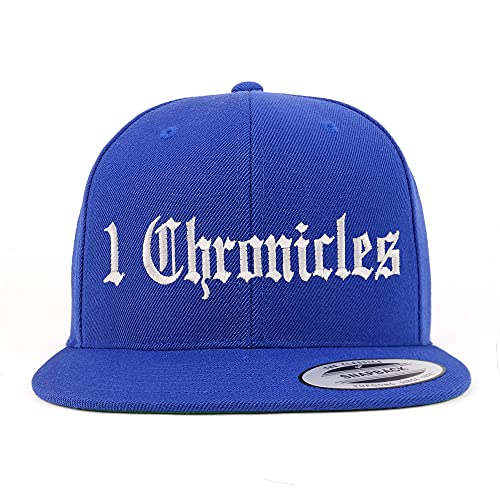 Trendy Apparel Shop 1 Chronicles Old English Embroidered Flatbill Snapback